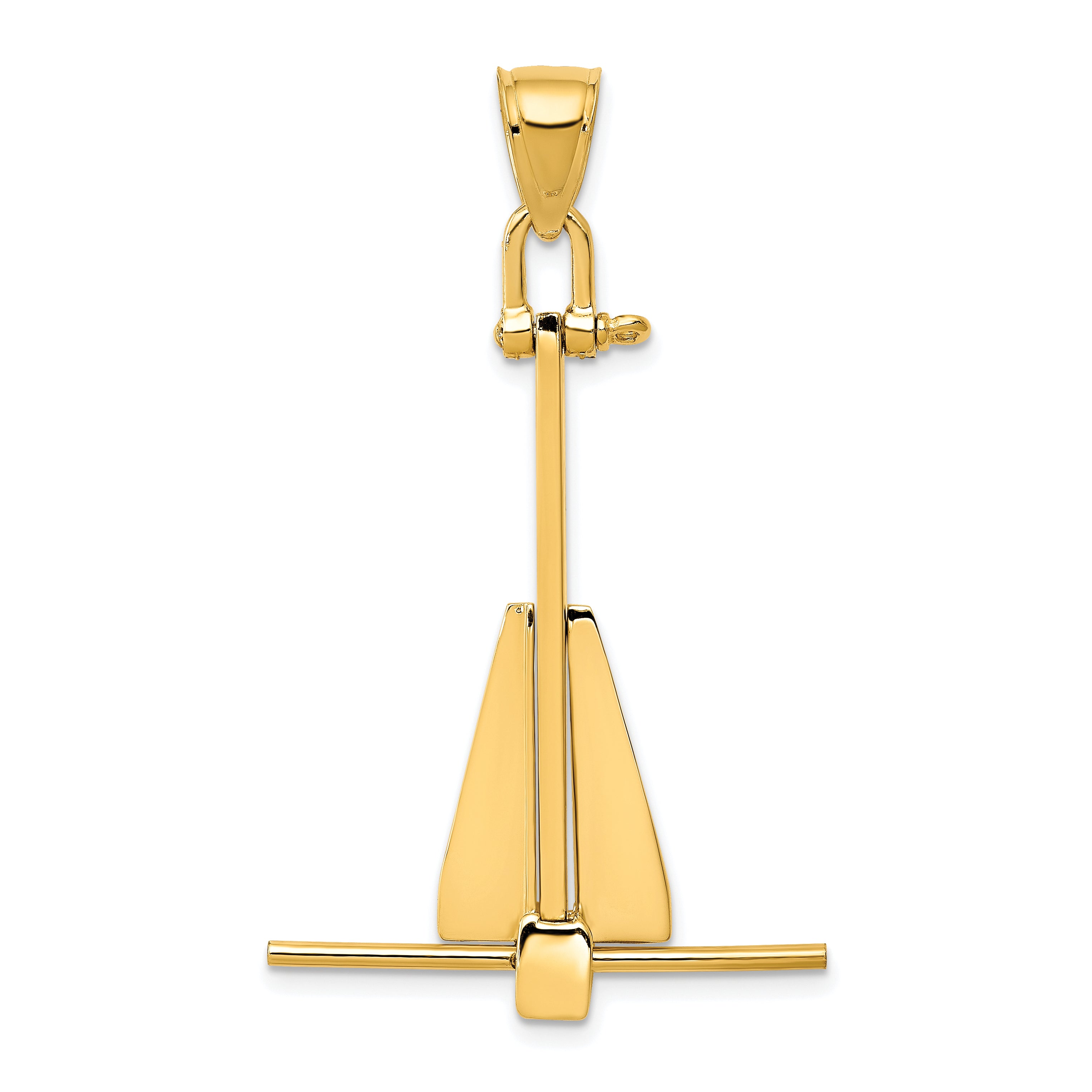 10K 3D Moveable Anchor Pendant