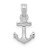 10k White Gold Mini Anchor Pendant