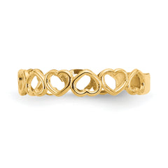 10k Open Hearts Toe Ring