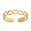 10k Open Hearts Toe Ring