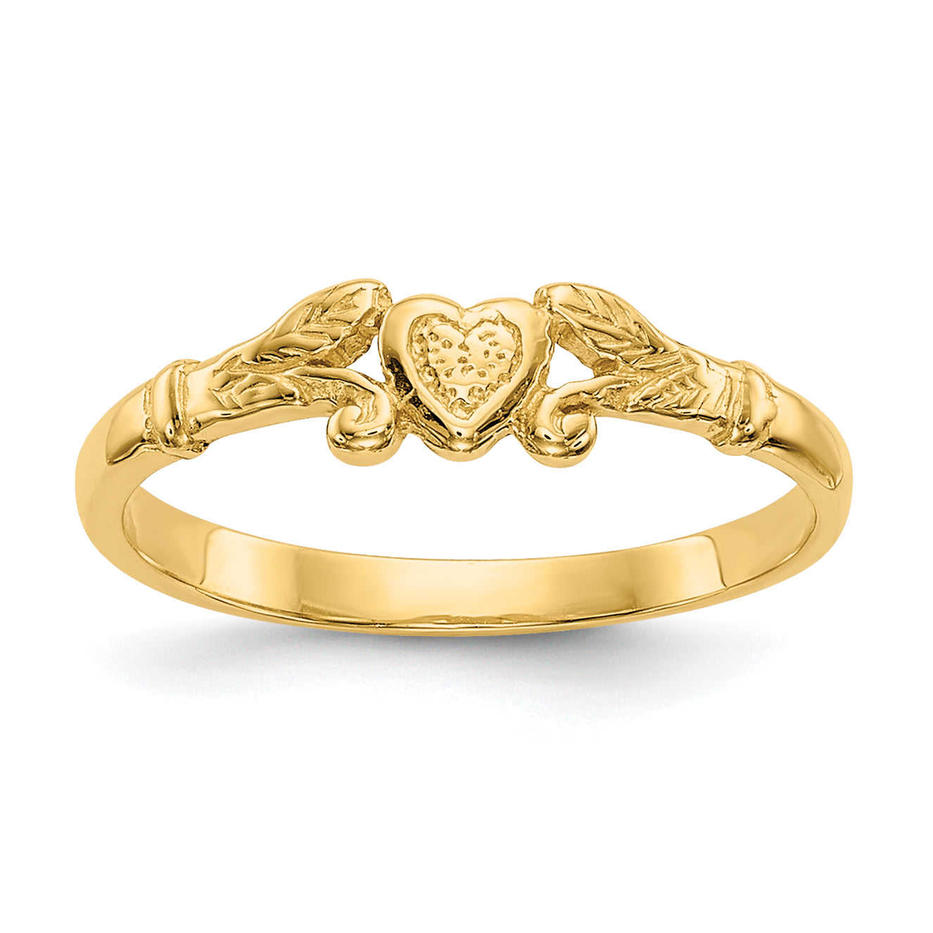 10k Heart Baby Ring