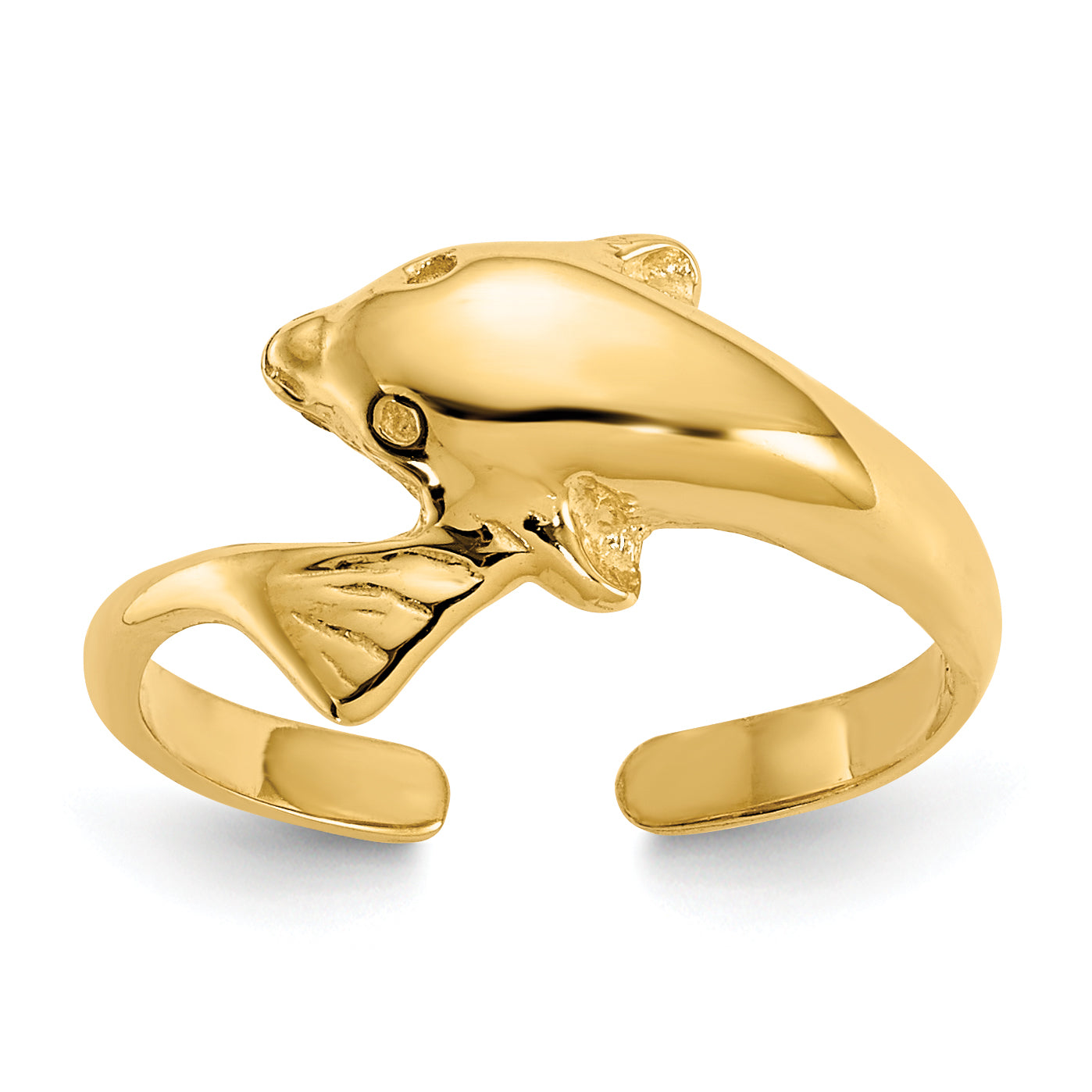10K Dolphin Toe Ring