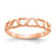 10K Rose Gold Polished Hearts Ring