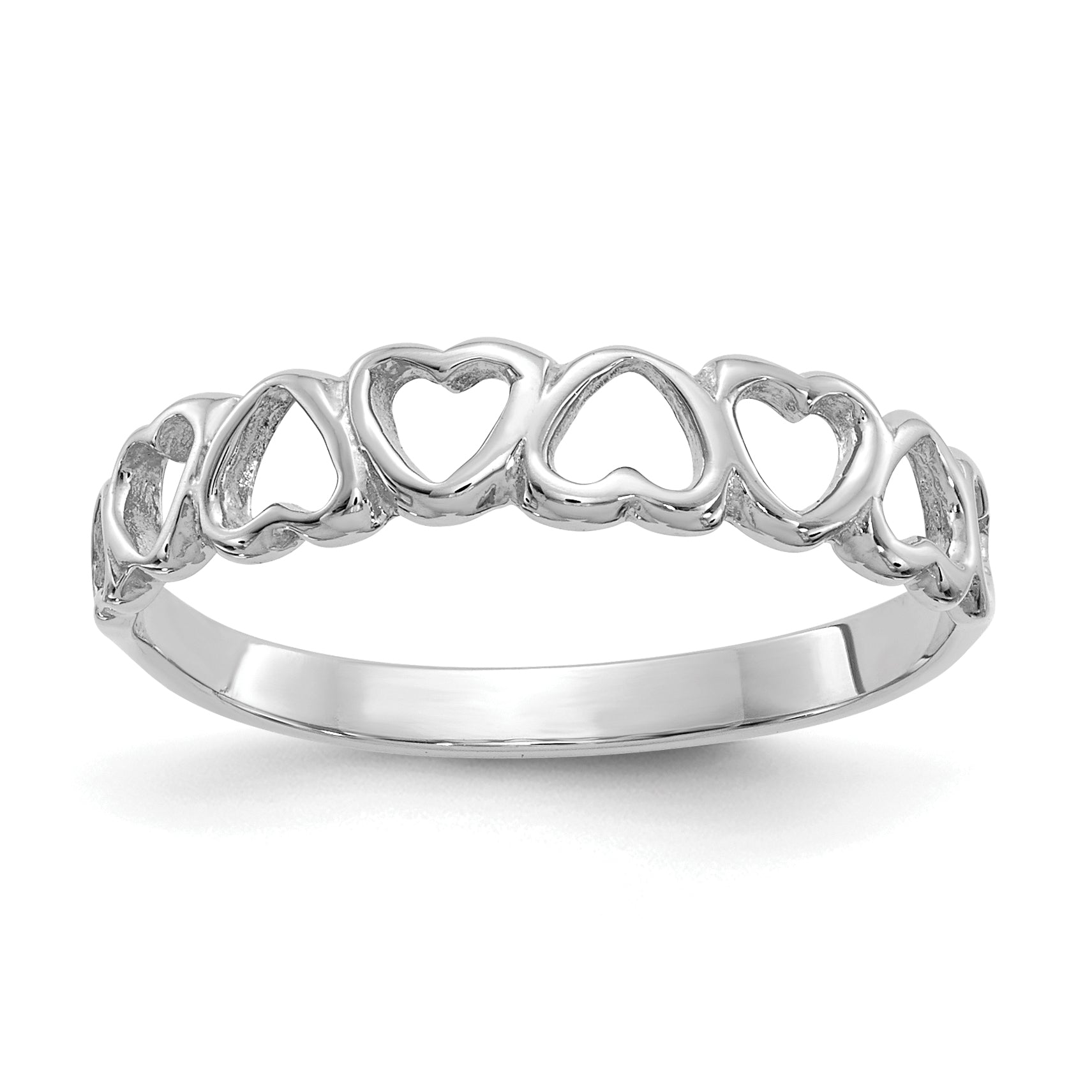 10K Diamond-Cut Childs Heart & Cross Ring