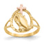 Praying Hands Cross Ring in 10K Two-Tone Gold, Diamond-Cut, Size 6 - Sophia Jewelers