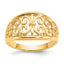 Fleur-de-Lis Tapered Ring in 10K Yellow Gold, Size 7 - Sophia Jewelers