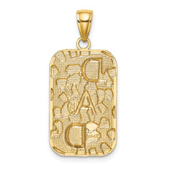 10K DAD Gold Nugget Dog Tag Pendant