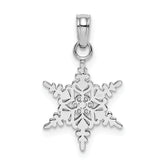 10k White Gold Small Snowflake Pendant