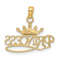10k w/Rhodium PRINCESS w/White Crown Charm