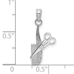 10k White Gold Comb and Scissors Charm