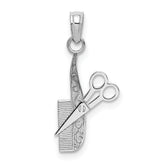 10k White Gold Comb and Scissors Charm