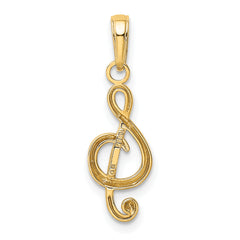 10k Treble Clef Pendant