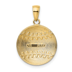 10K Diamond-Cut Baseball Charm