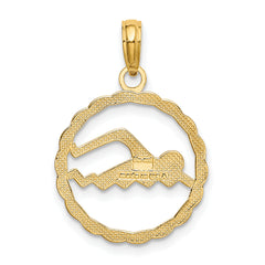 10k Swimming Inside Frame Pendant
