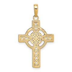 10K Diamond-cut Celtic Cross Pendant