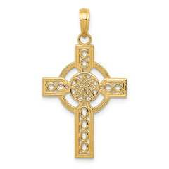 10K Diamond-cut Celtic Cross Pendant