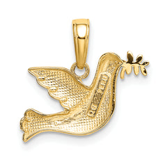 10k Polished Dove Charm