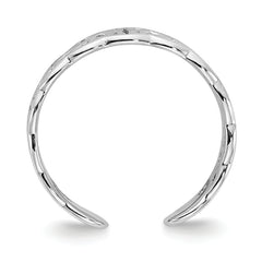 10K White Gold Polished w/ Design Toe Ring