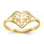 10k Polished Heart w/ Cross Ring