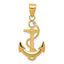Anchor Pendant in 10K Yellow Gold with Textured Rope, 27mm - Sophia Jewelers