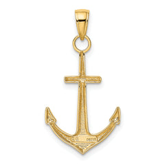 10K Gold Polished Anchor Pendant