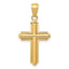 10K Gold Polished Beveled Stick Cross W/Frame Pendant