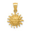 10k Satin Diamond-cut Sun Pendant