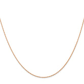 10K Rose Gold .5mm Carded Cable Rope Chain