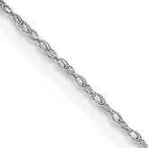 10K White Gold 0.5mm Cable Chain Necklace - 24 in
