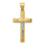 10k Two-tone Diamond Cut Crucifix Pendant