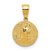 10k San Benito 2 Sided Round Small Pendant