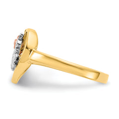10K Two-tone & Rhodium 15 Anos Ring