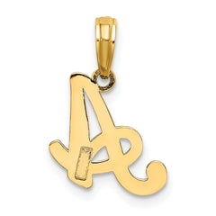 10K Polished A Script Initial Charm