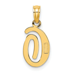10K Polished O Script Initial Charm
