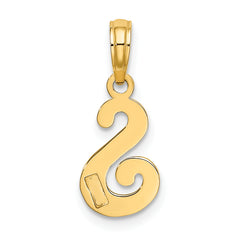 10K Polished S Script Initial Charm