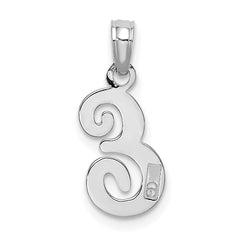10K White Gold Polished E Script Initial Charm