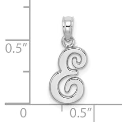 10K White Gold Polished E Script Initial Charm