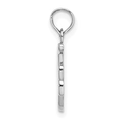 10K White Gold Polished F Script Initial Charm