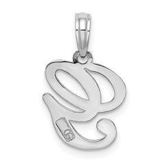 10K White Gold Polished G Script Initial Charm