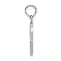 10K White Gold Polished P Script Initial Charm