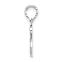10K White Gold Polished S Script Initial Charm