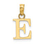 10K None Polished E Block Initial Charm