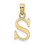 10K None Polished S Block Initial Charm