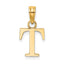10K None Polished T Block Initial Charm