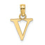 10K Polished V Block Initial Charm