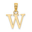 10K Polished W Block Initial Charm