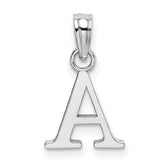 10K White Gold A Block Initial Charm