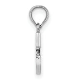 10K White Gold C Block Initial Charm - view 2