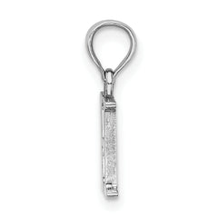 10K White Gold Polished H Block Initial Charm