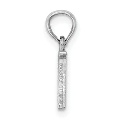 10K White Gold Polished N Block Initial Charm